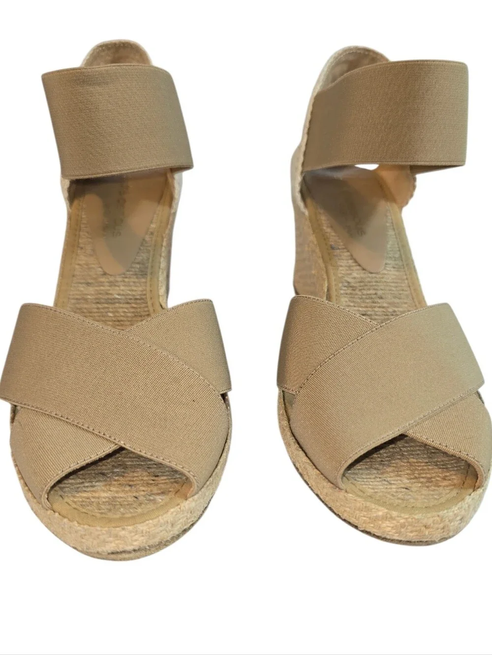 André Assous Erika Espadrille Wedge Sandals Tan Size 9.5 Made in Spain